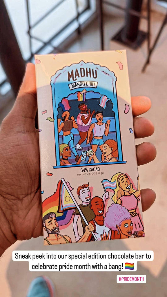 Madhu Chocolate - Mango Chili Pride Bar- 64% Cacao (2.6oz) - Candycopia