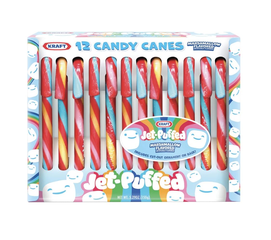 Jet-Puffed - 12 Marshmallow Flowered Candy Canes (5.29oz)