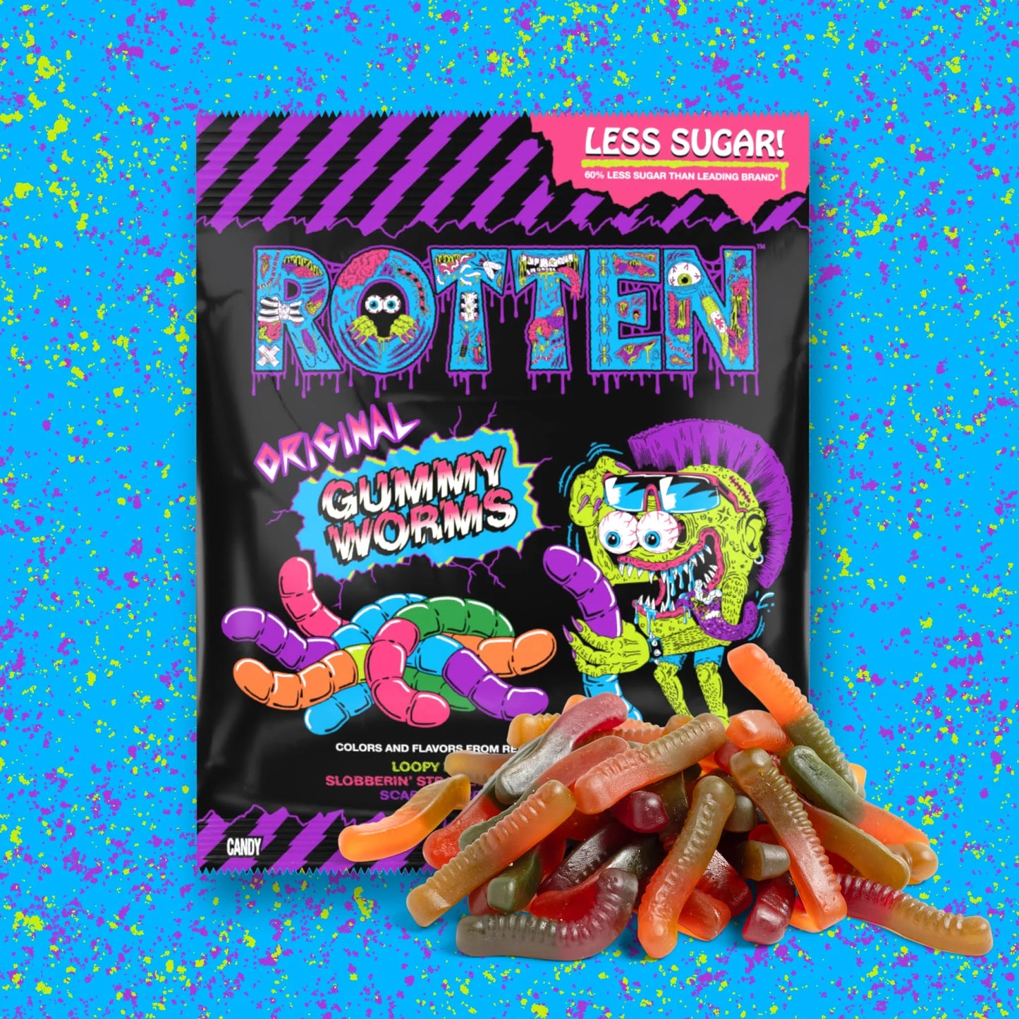 Rotten: Original Gummy Worms 1.8oz - Low Sugar Candy