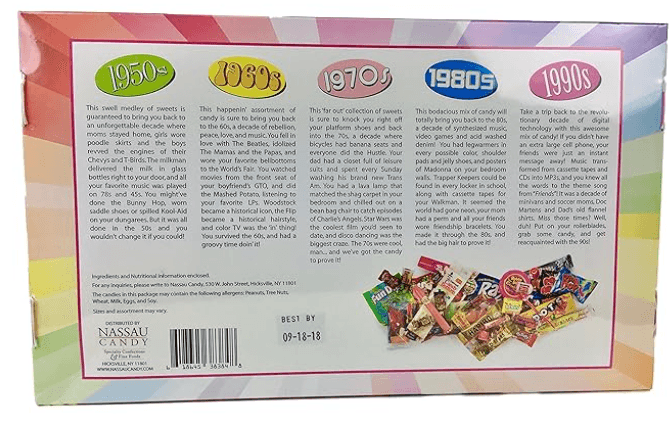 50 Years of Candy Decades Box Gift - Candycopia