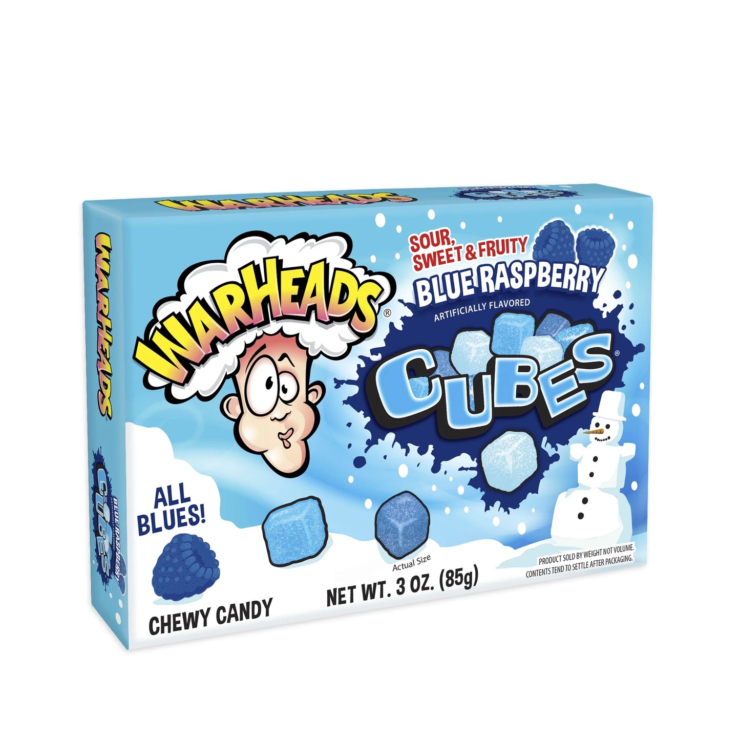 Warheads - Blue Raspberry Cubes Movie Box (3oz)