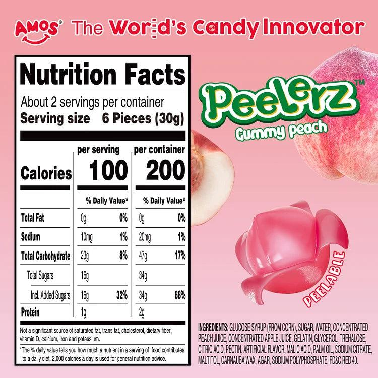 Peelerz - Peelable Gummy Peach Candy, As Seen on TikTok (3oz) - Candycopia